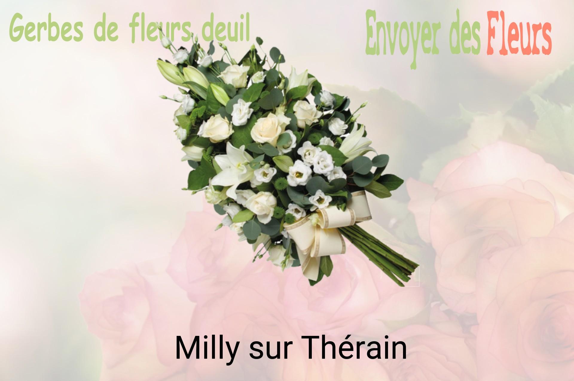 Gerbe de fleurs de deuil livrée à Milly-sur-Thérain